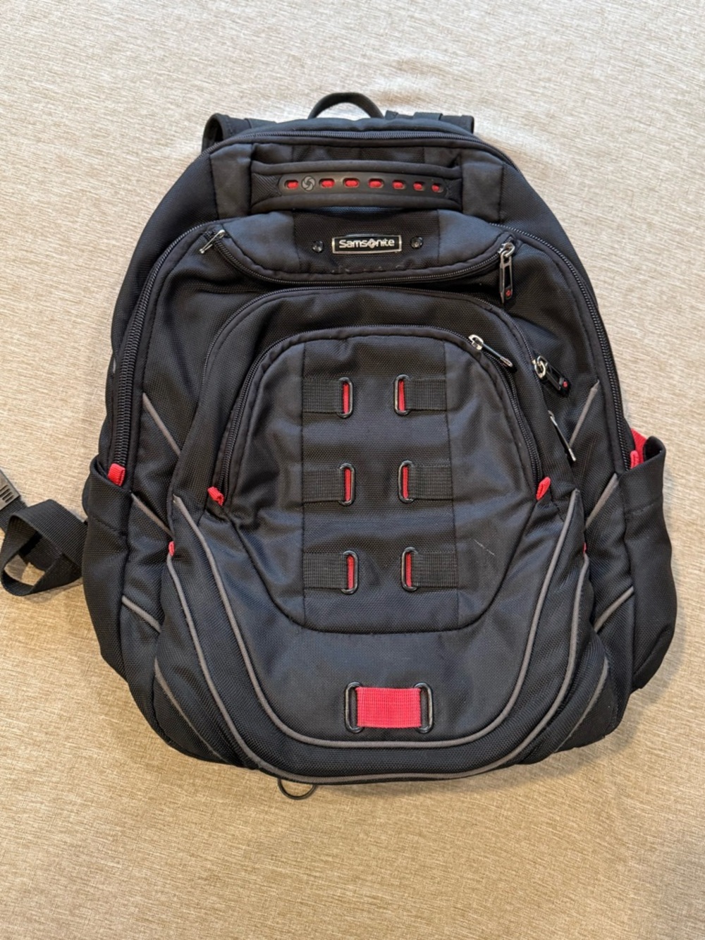 Samsonite Tectonic Laptop Backpack - Black with Red Accents
